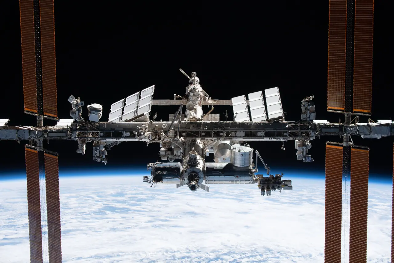 The International Space Station photographed from the SpaceX Crew Dragon Endeavour during a flyaround, November 2021.